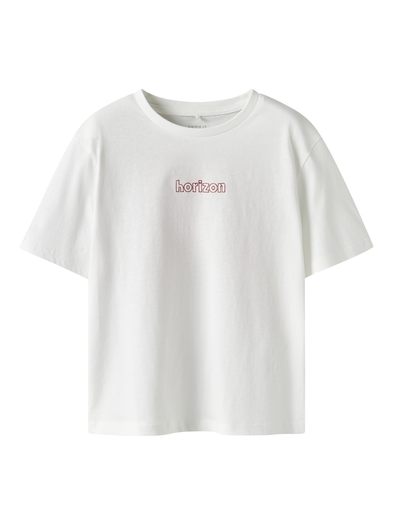 NAME IT KIDS - NKF FALAURA SS NREG TOP BOX - Bright White CHINESE RED