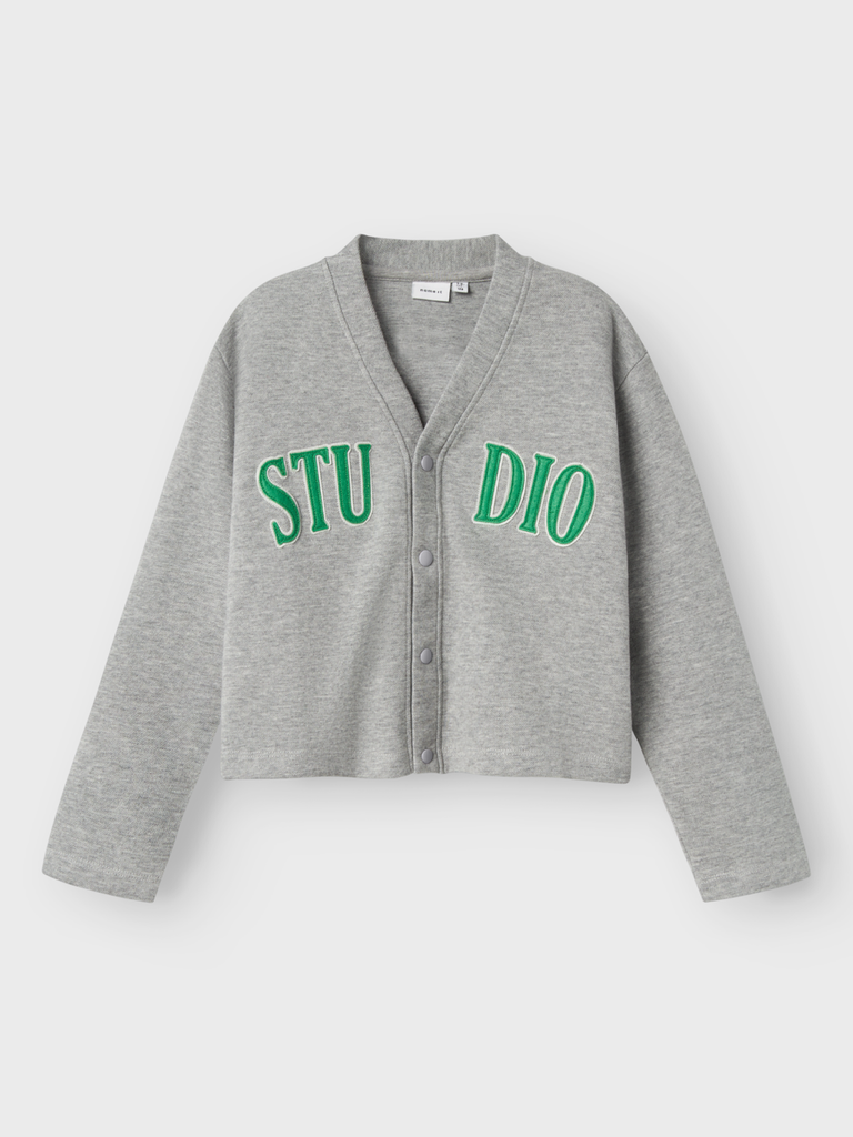 NAME IT KIDS - NKF DUK LS NREG SHORT CARDIGAN - Grey Melange