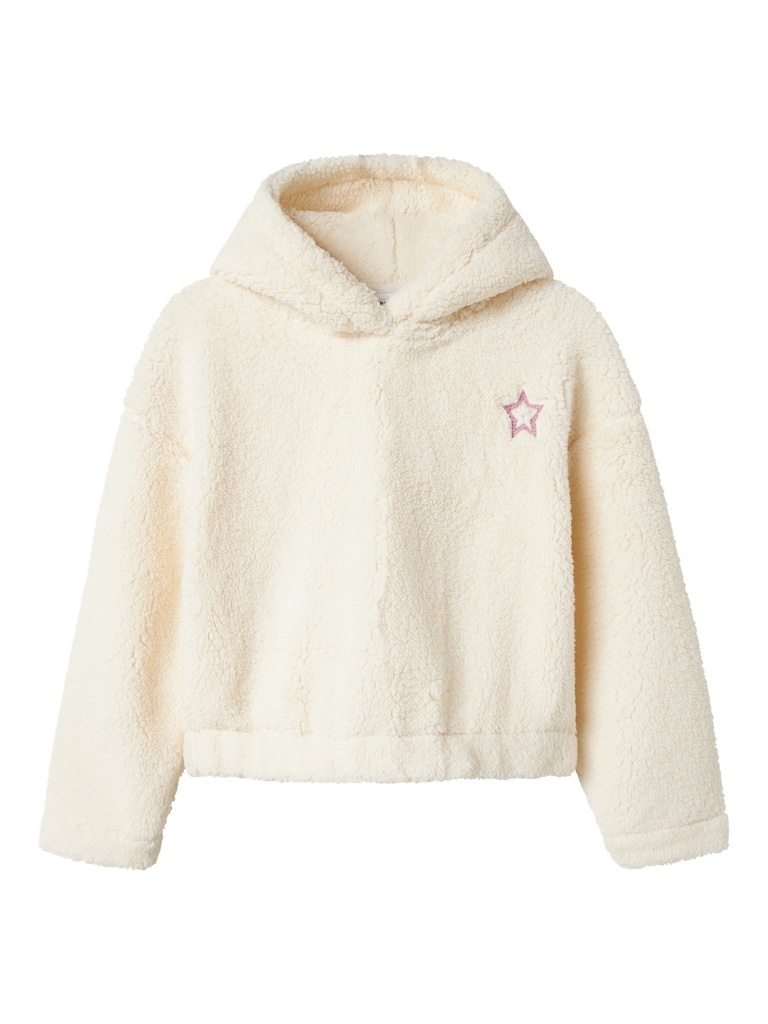 NAME IT KIDS - NKF ODETTE LS TEDDY PULLOVER WH PS - Jet Stream