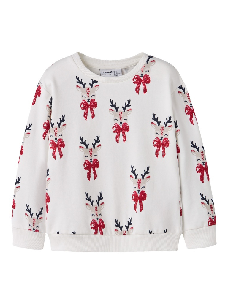 NAME IT MINI - NMF ROMIA LS NREG SWEAT BRU BOX - Cloud Dancer