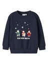 NAME IT MINI - NMM VISMAS LS NREG SWEAT BRU - Navy Blazer Bear