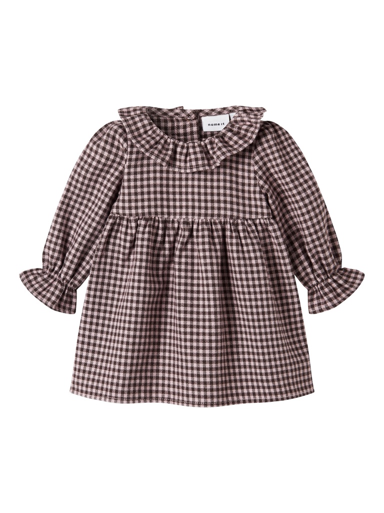 NAME IT BABY - NBF ONINKA LS DRESS - Seal Brown BURNISHED LILAC