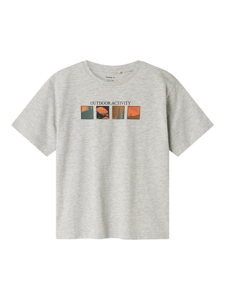 NAME IT KIDS - NKM ORLAN SS NREG TOP BOX - Grey Melange