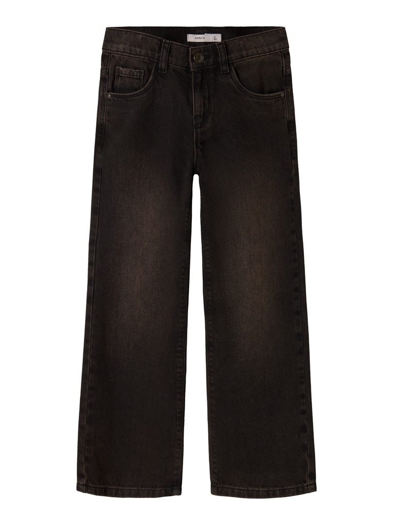 NAME IT KIDS - NKF ROSE HW WIDE JEANS 8660-BE N - Dark Brown Denim
