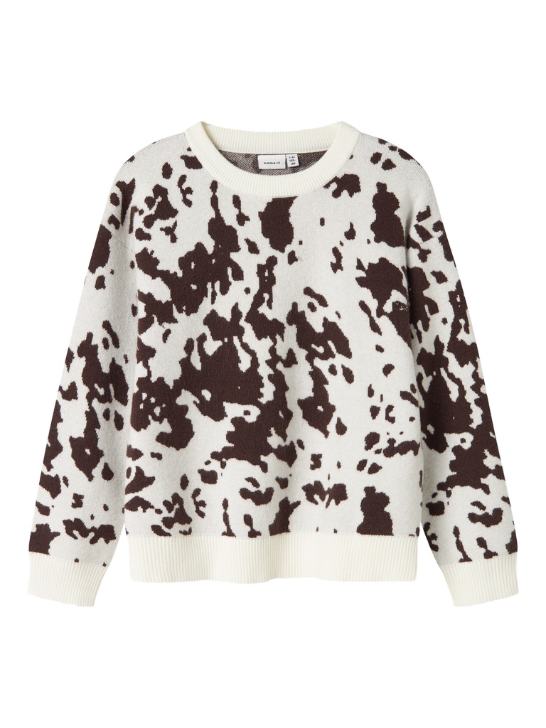 NAME IT KIDS - NKF ORKIDE LS KNIT BOX - Seal Brown COW