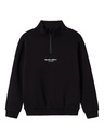 NAME IT KIDS - NKM BRODY LS NREG SWEAT ZIP BRU NOOS - Black W. WHITE PRINT