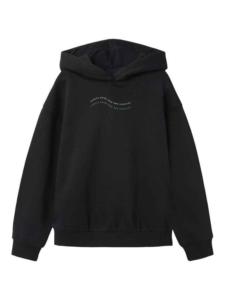 NAME IT KIDS - NKF DEVINA LS RLX SWE HOOD BRU - Black