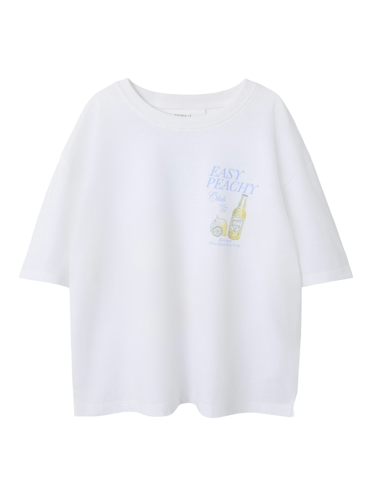 NAME IT KIDS - NKF DIANA NREG SS TOP - Bright White Easy Peasy