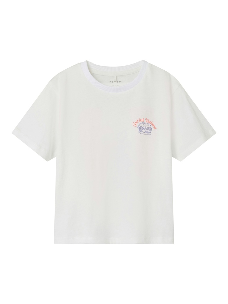 NAME IT MINI - NMM DARTIN NREG SS TOP - Bright White Burger Lover