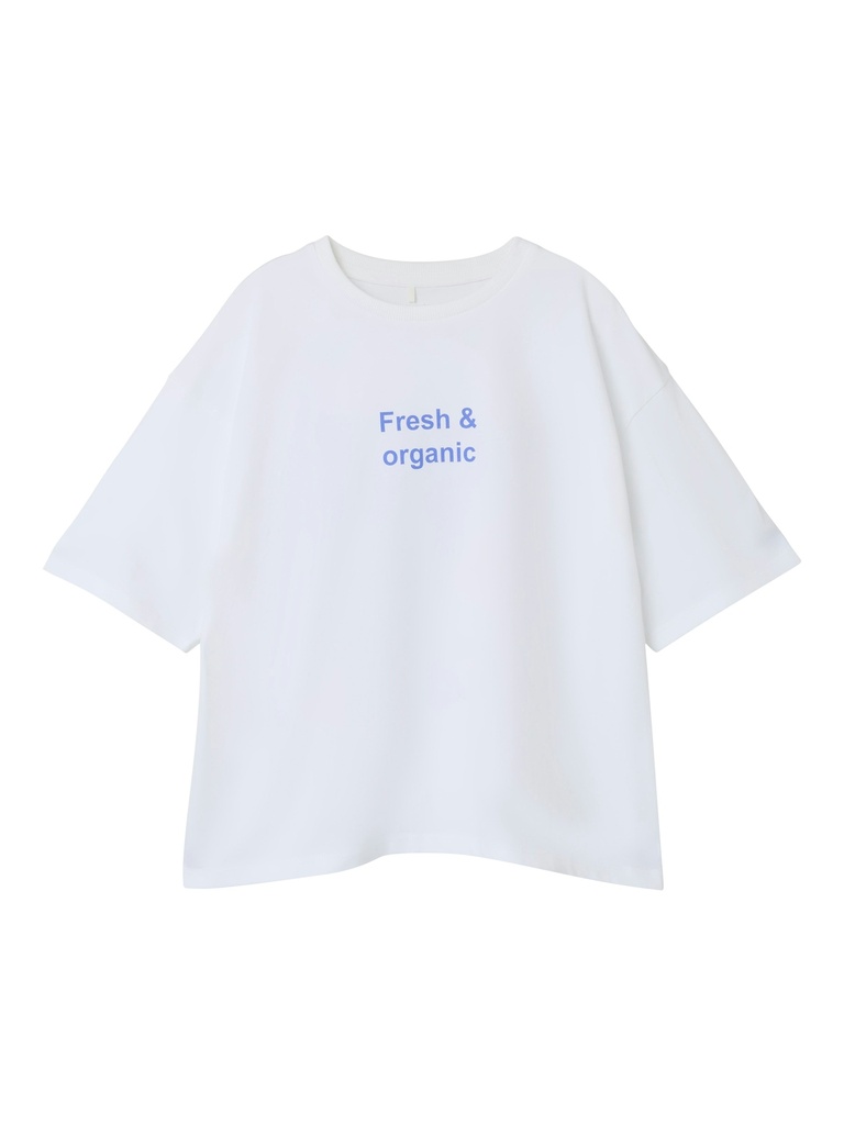 NAME IT KIDS - NKF TAFINA NREG SS TOP - Bright White Fresh & organic