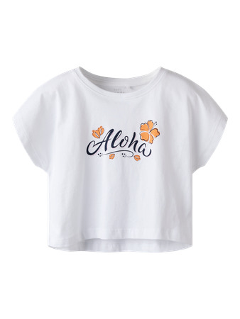 NAME IT KIDS - NKF VILMA CAPSL CROP TOP F1 NOOS - Bright White Aloha