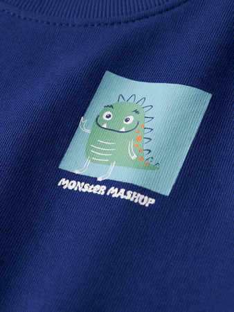 NAME IT MINI - NMM VASHA LS NREG SWEAT UNB - Sodalite Blue Monster Mashup