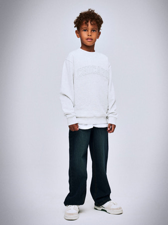 NAME IT KIDS - NKM LESTER LS NREG SWEAT UNB - Light Grey Melange