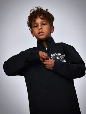 NAME IT KIDS - NKM KIMBA LS NREG HALF ZIP SWEAT UNB - Black