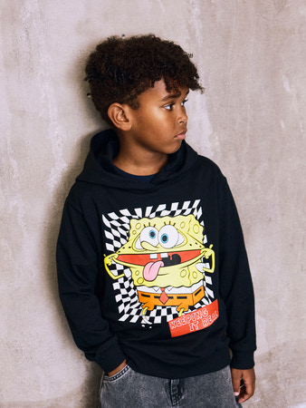 NAME IT KIDS - NKM JOHANO SPONGE NREG SWEAT WH UNB CPLG - Black