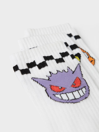 NAME IT KIDS - NKM JANAKA POKEMON 3P TENNIS SOCK SKY - Bright White 3P=GUL POKE+1XLILA POKE+1XORANGE PO