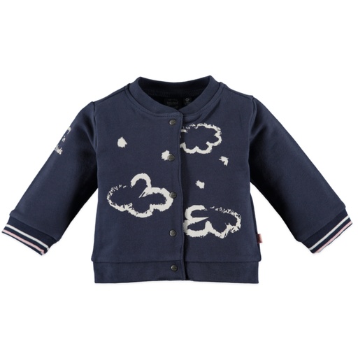 [8719517248035] Baby Face - baby girls sweat cardigan - BLUE INDIGO