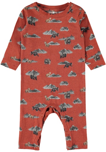 NAME IT BABY - NBM OBERG LS BODYSUIT - Burnt Brick