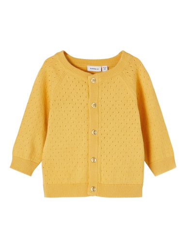 NAME IT BABY - NBF DESMOLLY LS KNIT CARD - Ochre