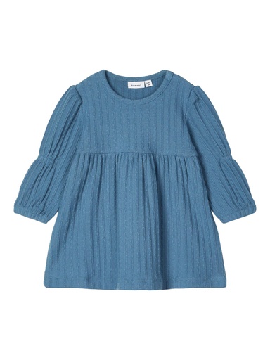 NAME IT BABY - NBF THILDA LS SWEAT DRESS - Real Teal