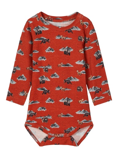 NAME IT BABY - NBM OBERG LS BODY - Burnt Brick