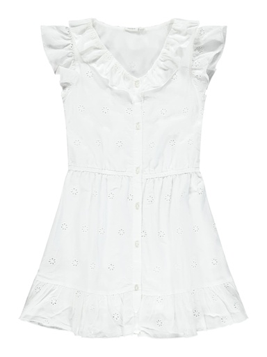NAME IT KIDS - NKF DORITA CAPSL DRESS WL - Bright White