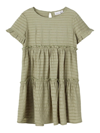 NAME IT MINI - NMF BENGRUN SS DRESS - Silver Sage