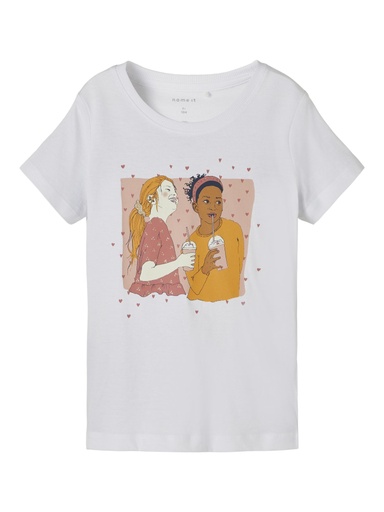 NAME IT MINI - NMF BRIGITTA SS TOP CAMP - Bright White