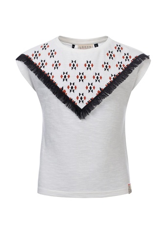 Looxs - 10Sixteen T-shirt with embroidery - WHITE LILLY - 2113-5488-070