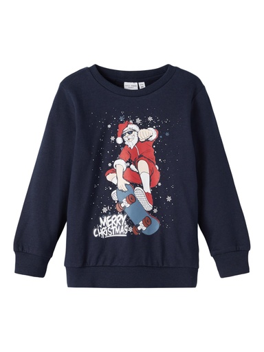 NAME IT MINI - NMM VISMAS LS SWEAT BRU R - Dark Sapphire