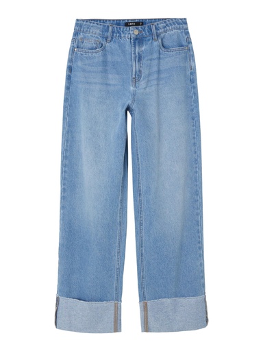 LMTD - NLF IZZA DNM HW FOLD UP STRAIGHT PANT - Light Blue Denim