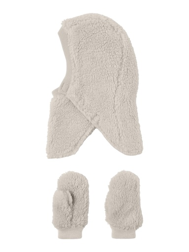 NAME IT MINI - NMF MARLA TEDDY  SET - Moonbeam WITH MITTEN