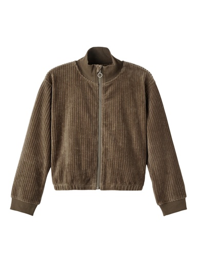 NAME IT KIDS - NKF OBELIS CROP SWEAT CARD BRU - Morel