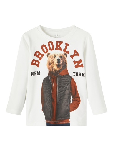 NAME IT MINI - NMM ODD LS TOP BOX - White Alyssum