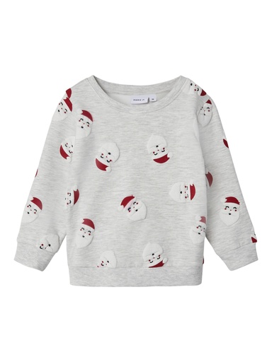 NAME IT MINI - NMN RACHRISTMAS SWEAT BRU - Light Grey Melange