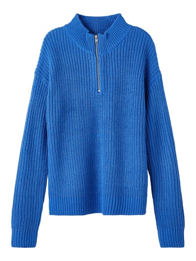 LMTD - NLF ROSHIN LS HALF ZIP SHORT KNIT - Turkish Sea