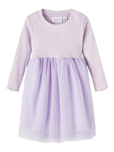 NAME IT BABY - NBF SINDY LS DRESS - Orchid Petal
