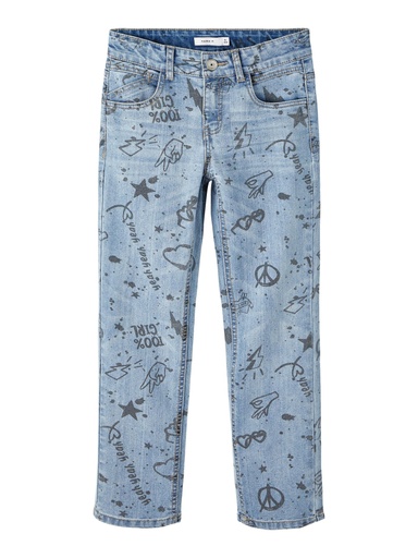 NAME IT KIDS - NKF ROSE STRAIGHT JEANS  1178-TU FB - Light Blue Denim