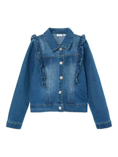 NAME IT KIDS - NKF FRILL DNM JACKET 2211-SR - Medium Blue Denim
