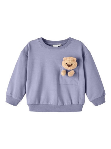 NAME IT MINI - NMF BEA BOXY SWEAT UNB - Cosmic Sky