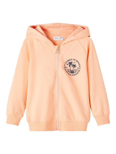 NAME IT MINI - NMM FABIAN SWEAT CARD WH UNB - Peach Nectar