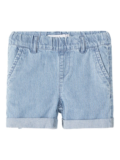 NAME IT MINI - NMM RYAN JOG DNM L SHORTS 9001-IP H - Light Blue Denim WHITE