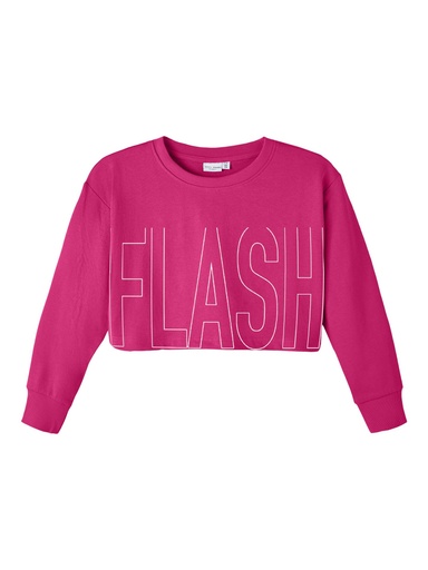 NAME IT KIDS - NKF VANITA LS CROP BOXY SWEAT UNB B - Pink Yarrow
