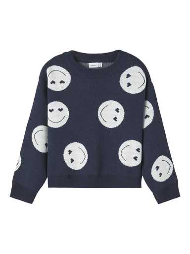 NAME IT KIDS - NKF KANDAO LS SHORT O-NECK KNIT - Dark Sapphire