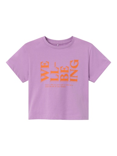NAME IT KIDS - NKF LORINA SS SHORT LOOSE TOP BOX - Violet Tulle