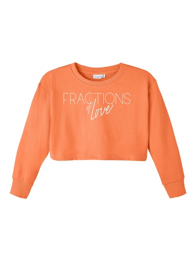 NAME IT KIDS - NKF VANITA LS CROP BOXY SWEAT UNB L1 - Nectarine