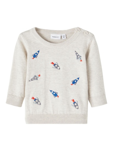 NAME IT BABY - NBM NUSOM LS KNIT - Peyote Melange