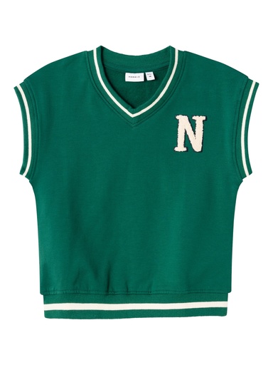 NAME IT MINI - NMM RONAN VEST SWEAT BRU - Forest Biome