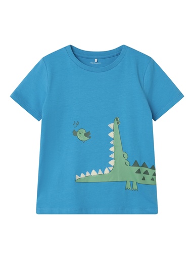 NAME IT MINI - NMM HELLAN SS TOP PB - Swedish Blue