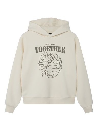 LMTD - NLF TOGETHER LS BRU SWEAT W. HOOD - Turtledove